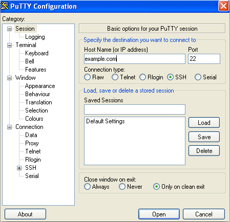 ssh session timeout putty